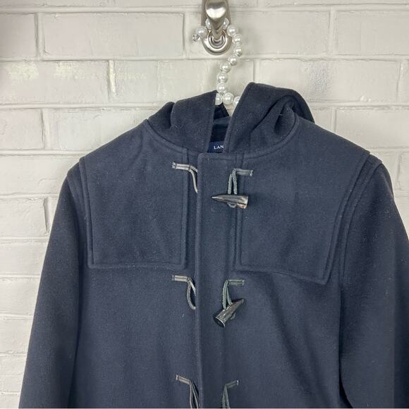 Lands’ End Navy 100% Wool Toggle Coat Size M 10-12 - Picture 2 of 16